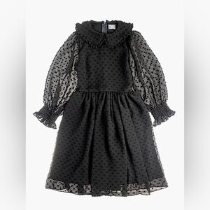 Tocoto Vintage Black Swiss Polka Dot Girls Dress Size 14Y